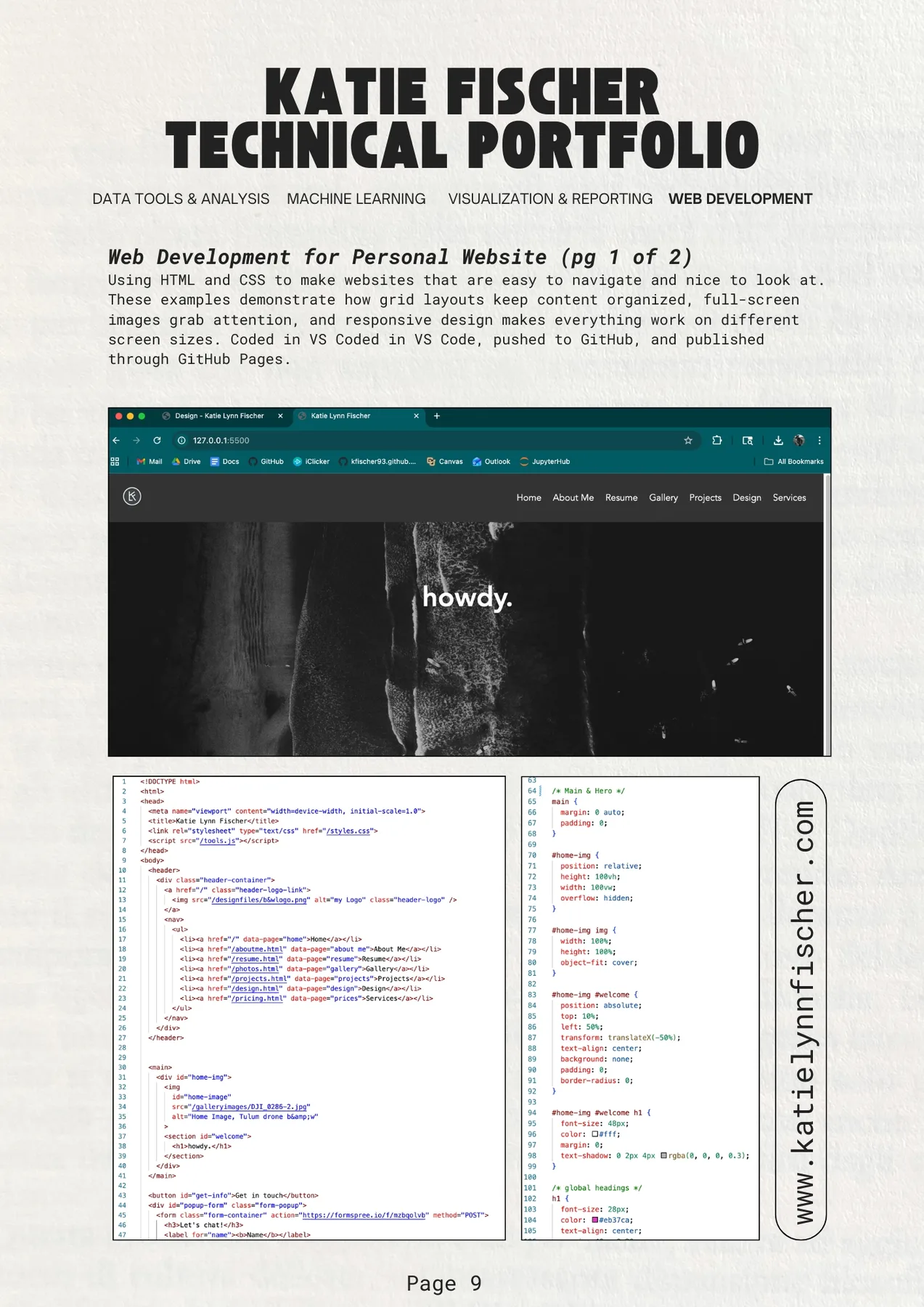 Web Development - Personal Website Code & Design