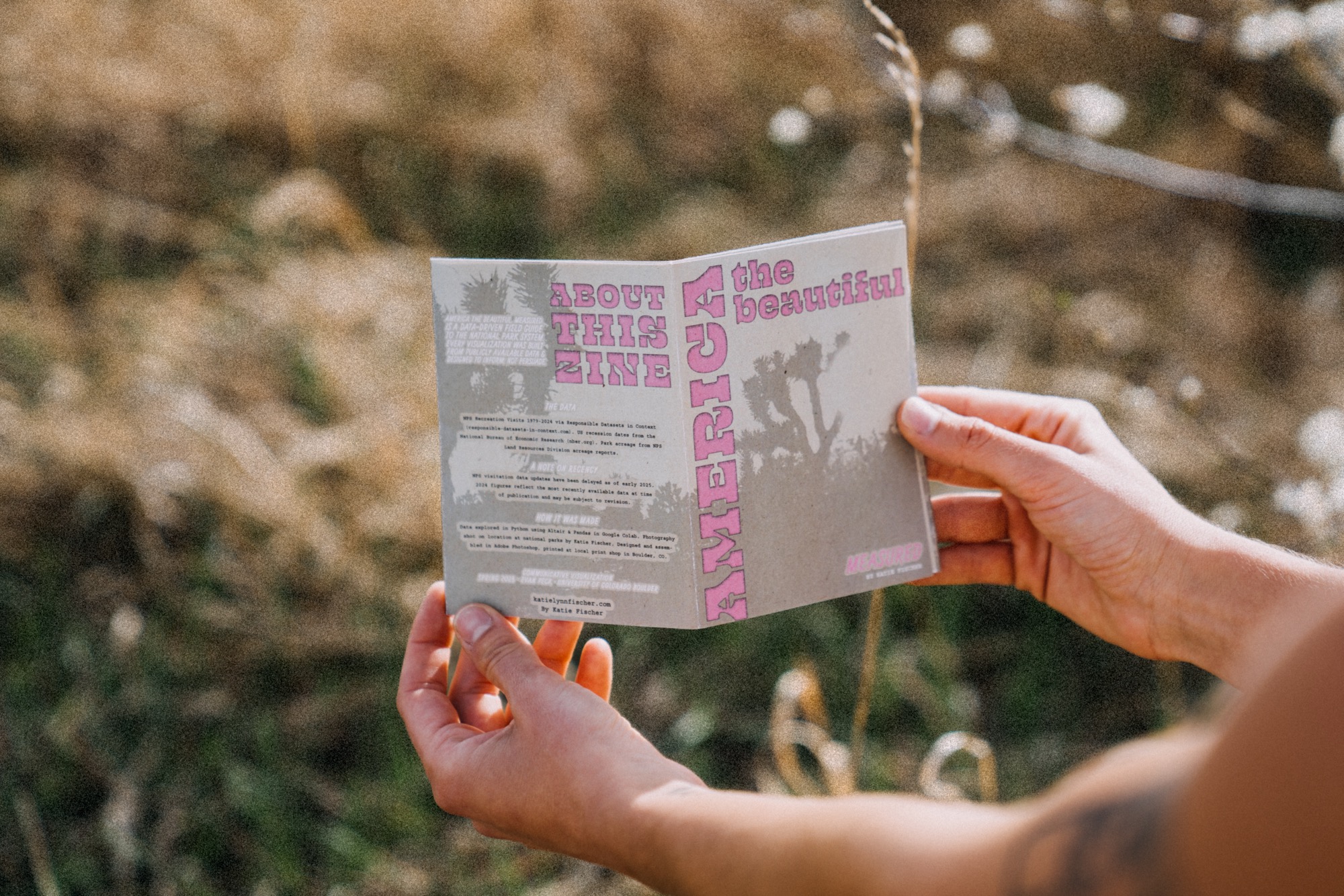 Zine photographed on location