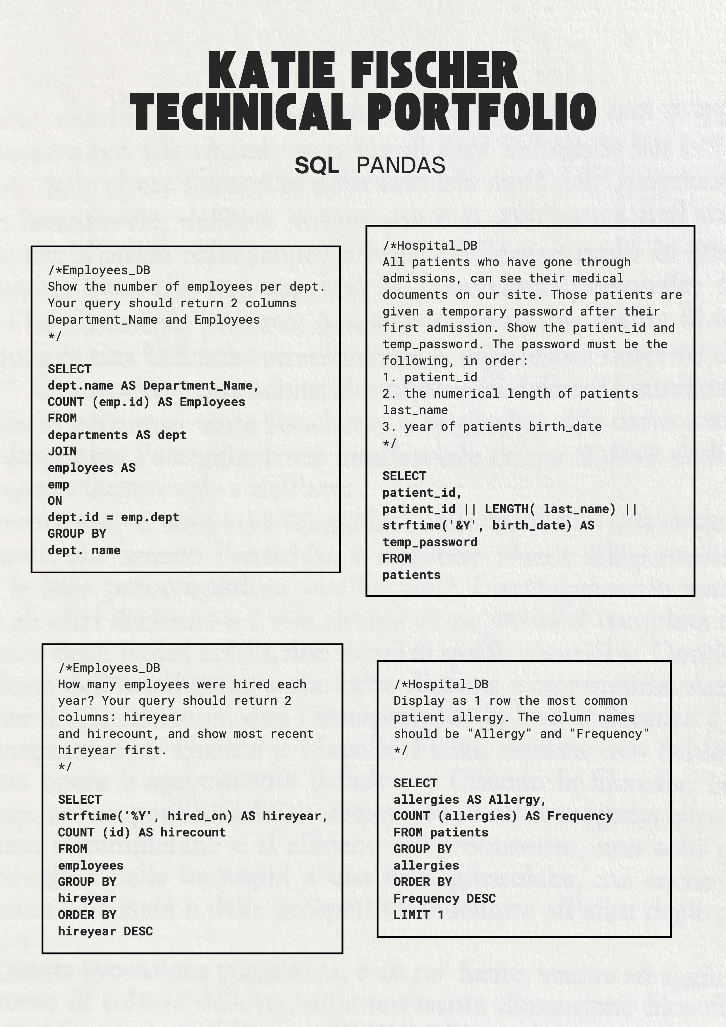 Technical Portfolio
