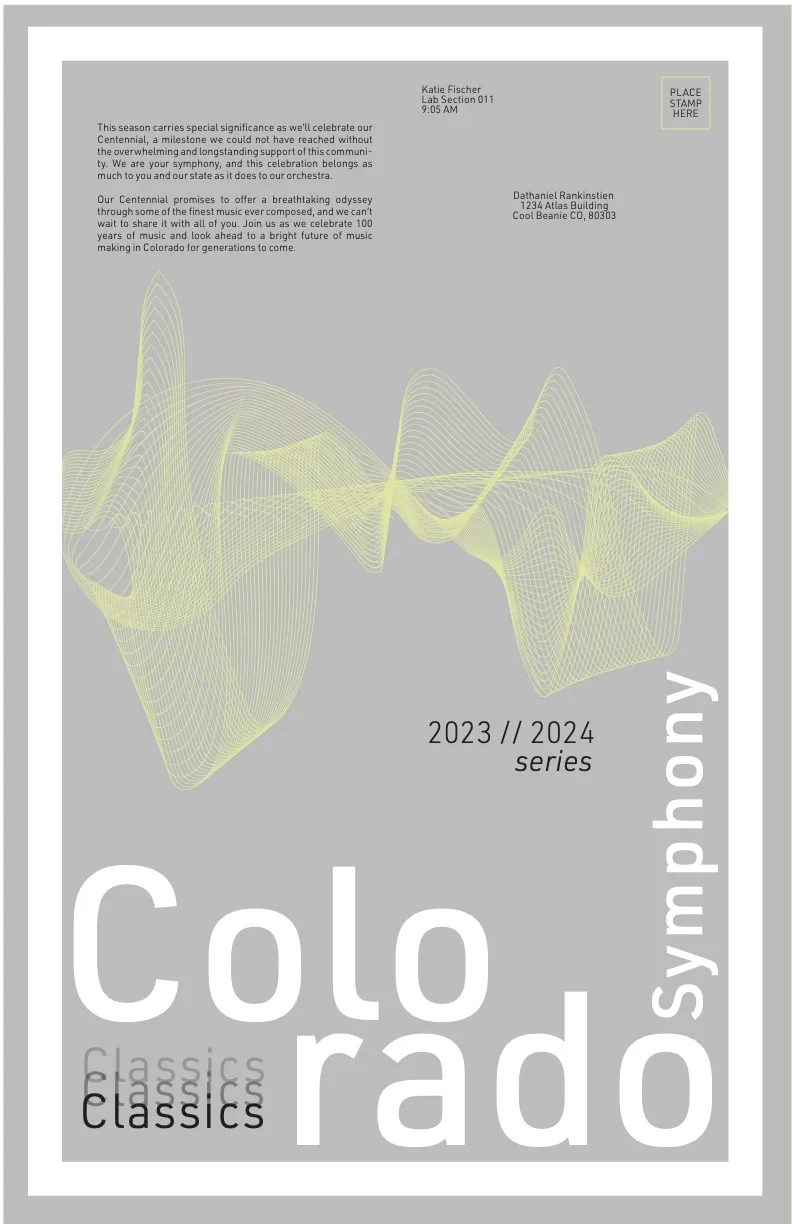 Symphony Poster, Illustrator & InDesign