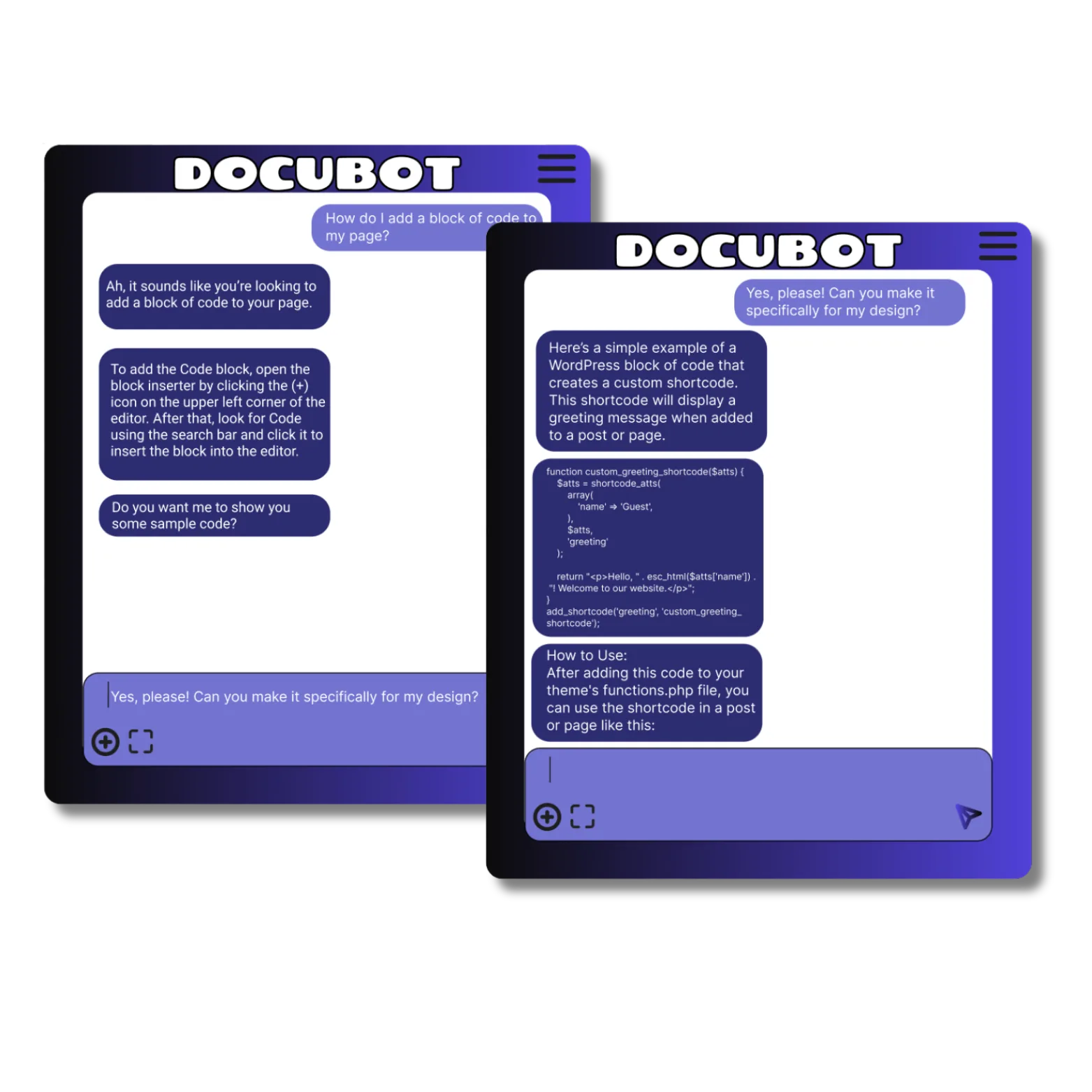 DocuBot Screens
