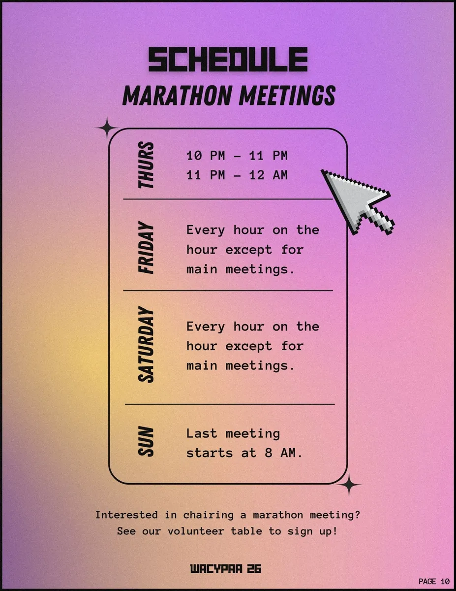 Page 10, Marathon meetings